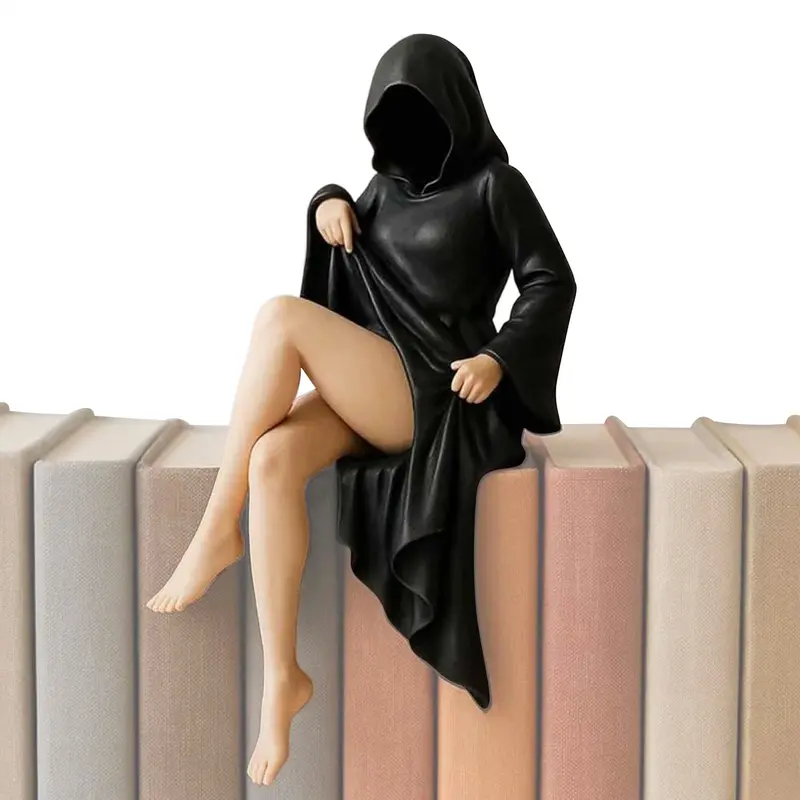 Gothic Mystery Solid Resin Statue - Handmade Detail Dark Fantasy Figurine, Home & Office Gothic Flair Spooky Shelf Decoration