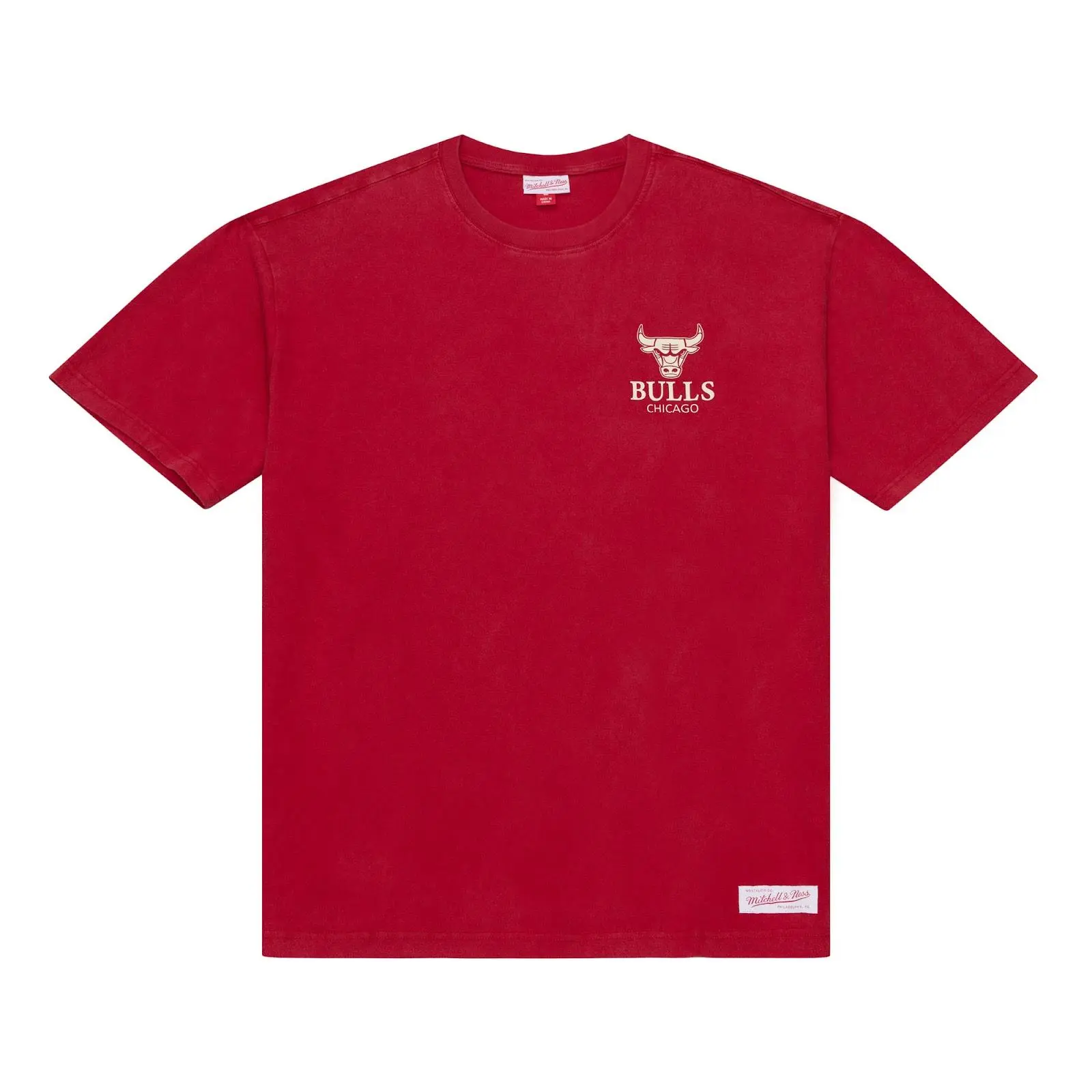 Chicago Bulls Red Core Essentials T-Shirt NBA Throwback Tee Graphic Vintage Fan Gear Mitchell & Ness