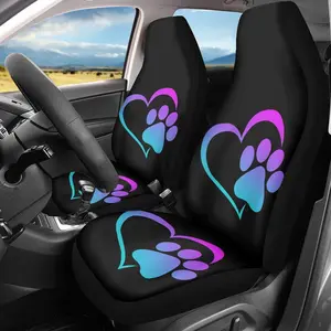 2pcs Dog Paw Universal Car Seat Covers, Auto Front Seats Protector, Fits Car, Suv, Sedan, Truck, Car Interior Accessories