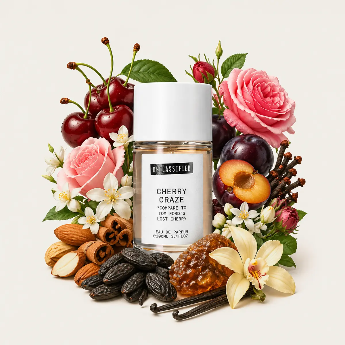 Declassified Cherry Craze | Affordable Oriental Floral | Cherry, Almond, Cinnamon, Jasmine, Plum,Tonka Bean&Vanilla  |100ml Women Eau de Parfum, Perfumes, Fragrance, Women's Perfume, Single Item, Spicy, Vanilla Scents, Signature Scent, Perfumes For Women