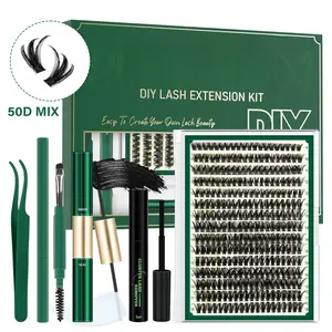 DIY 50D Individual Lash Clusters Kit Lash Extensions Kit Volume Waterproof Long-Lasting Soft Eyelashes Extensions