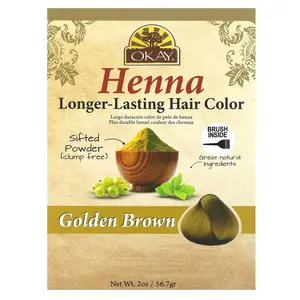 Okay Pure Naturals Henna, Longer-Lasting Hair Color, Golden Brown , 2 oz (56.7 g)