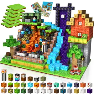 Magnetopia 200pcs Magnetic Blocks Building Kit, 6 Baseplates, Magnetic Cubes, STEM Learning Aid Sensory Toy for 3+ Years Old Boys Girls, Birthday Gift