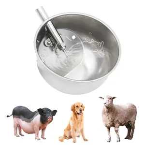Stainless Steel Automatic Waterer Set for Pigs, Cattle, Horses and Sheep, Heavy Duty Large Size Automatic Drinking Bowl for Livestock