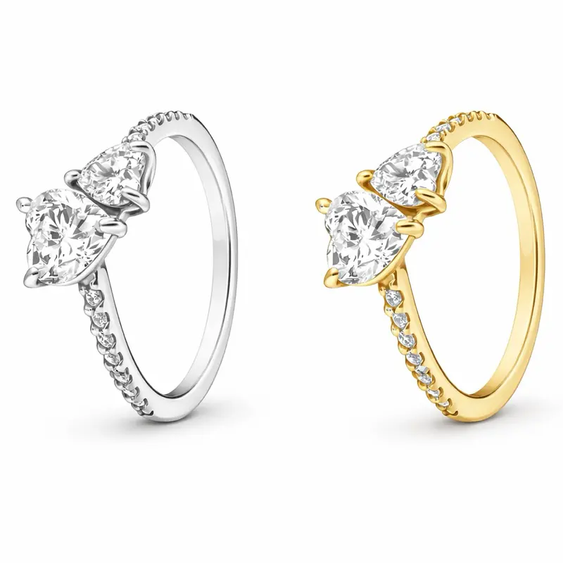 Sparkling Double Heart Ring Jewelry Ring Engagement Rings