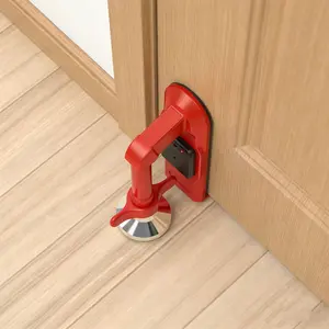 The portable security door lock is equipped with an automatic alarm system and a door support device that doesn't require drilling. It is suitable for all age groups and allows you to sleep peacefully.