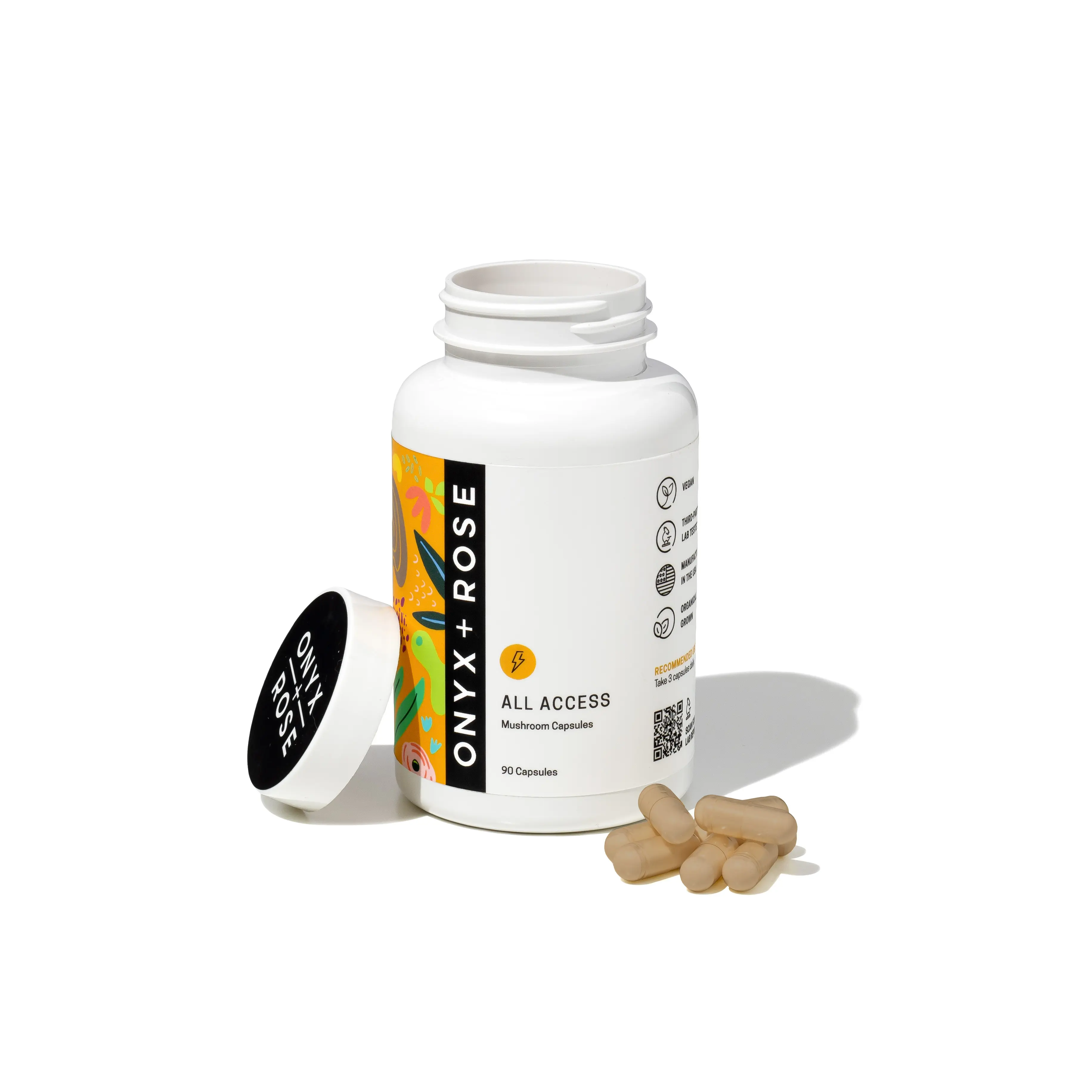 All Access Functional Mushroom Capsules – Lion’s Mane, Reishi, Cordyceps Blend for Focus, Energy & Immune Support (90 Capsules)
