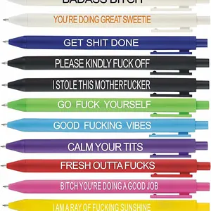 11-Piece Fun Adult Ballpoint Pen Set, Writing Pen, Unique Pens, Premium Seven-Day Curse Word Pens, Office Gift, Novelty Stationery for Colleagues, Funny Teacher Pens