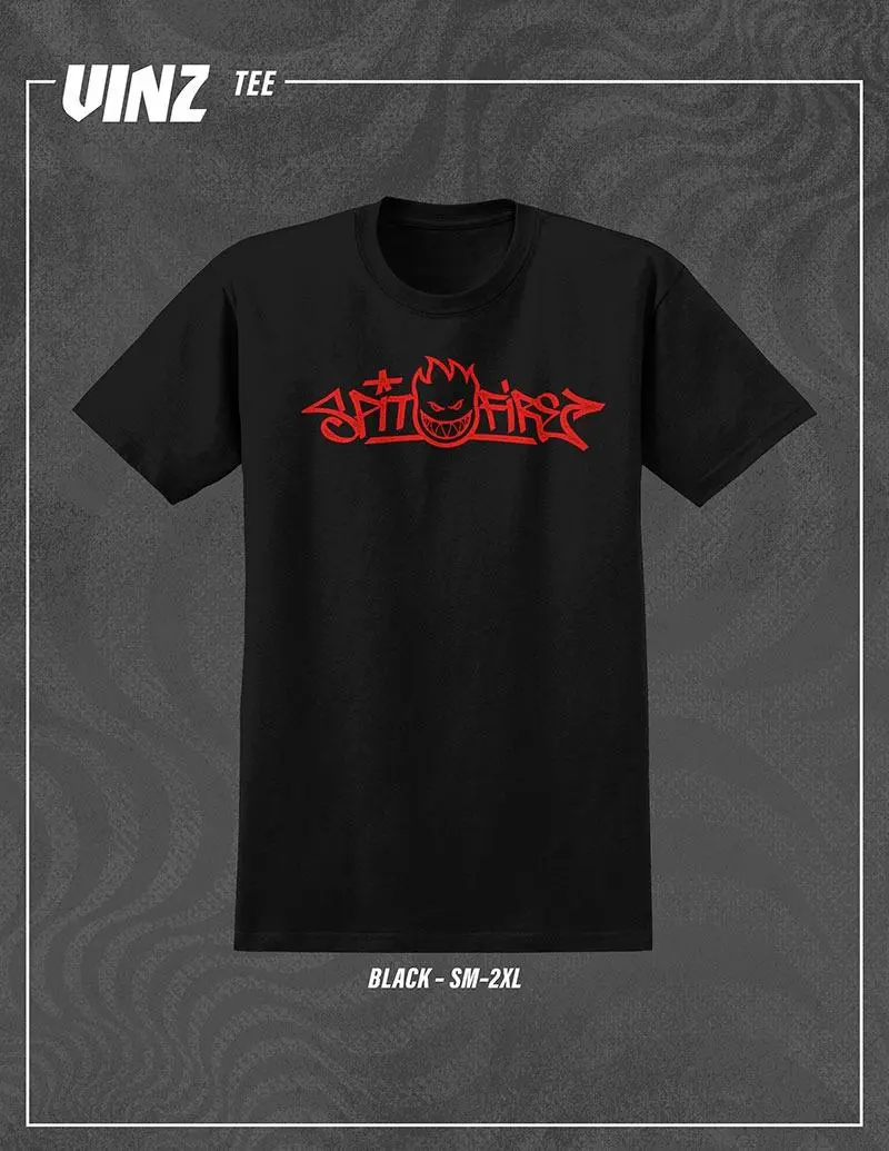 Spitfire Vinz T-Shirt, Men's Graphic Short Sleeve Skateboard Streetwear Tee