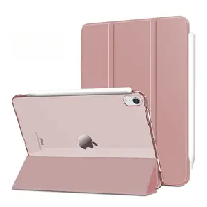 Slim Magnetic Case for iPad Mini 6, iPad Pro 11" 12.9", Clear Hard Acrylic Anti-Bend Protective Cover with Pencil Holder, Tri-Fold Stand Shockproof Case for iPad Tablet
