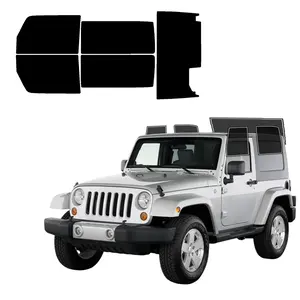 Precut Window Tint Film for Jeep Wrangler 2Door 2007-2010 All Side+Rear Windshield Any VLT 2Ply Anti-Shatter, UV Block, Privacy Protection, No Trimming Needed,Heat & Glare Reduction