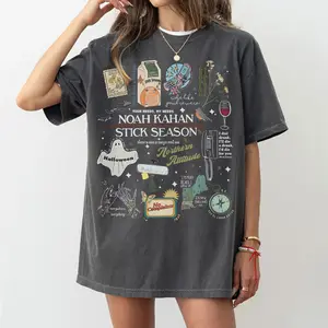 Retro Noah Kahan Songs Shirt, Stick Season, Noah Country Music Concert, Halloween Music, Fall Season, Ghost Sweatshirt, Hoodie, T-Shirt