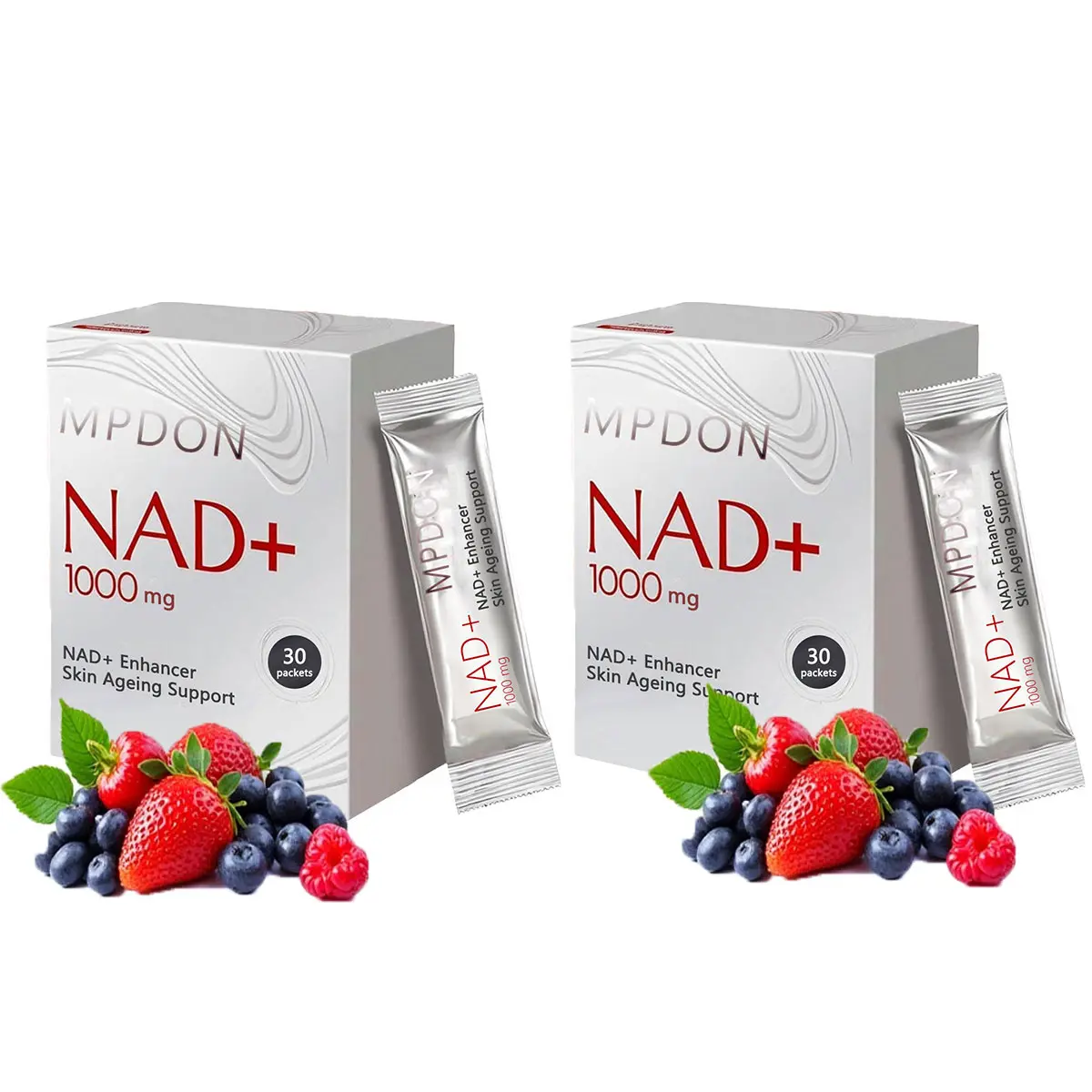 NR1000 NAD+ Booster Collagen Supplement Berry Flavor Edible Liquid Powder Mix 30-Pack (100g) - Sugar-Free, Organic Vitamins, Skin Aging Support, Energy & Focus Fitness Aid for Adults, Powder Mix Collagen Supplements