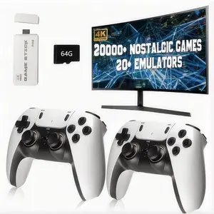 MMQ 4K HDMI Output 2-0000 Games Wireless Retro Game Console Stick with 2.4G Controllers & Built-in Nostalgic Games Emulators for HD TV - Electronic Gift Set Gaming Console Stick with Emulators plug fun party