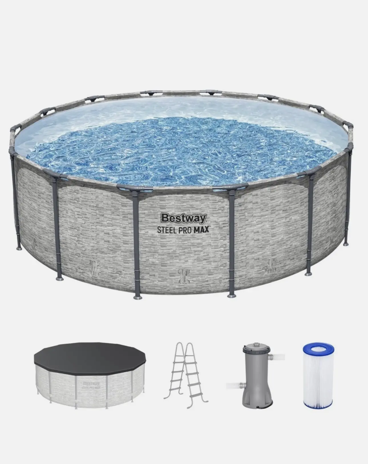 Bestway Steel Pro MAX 18'x48" Round Above Ground Swimming Pool with Pump & Cover