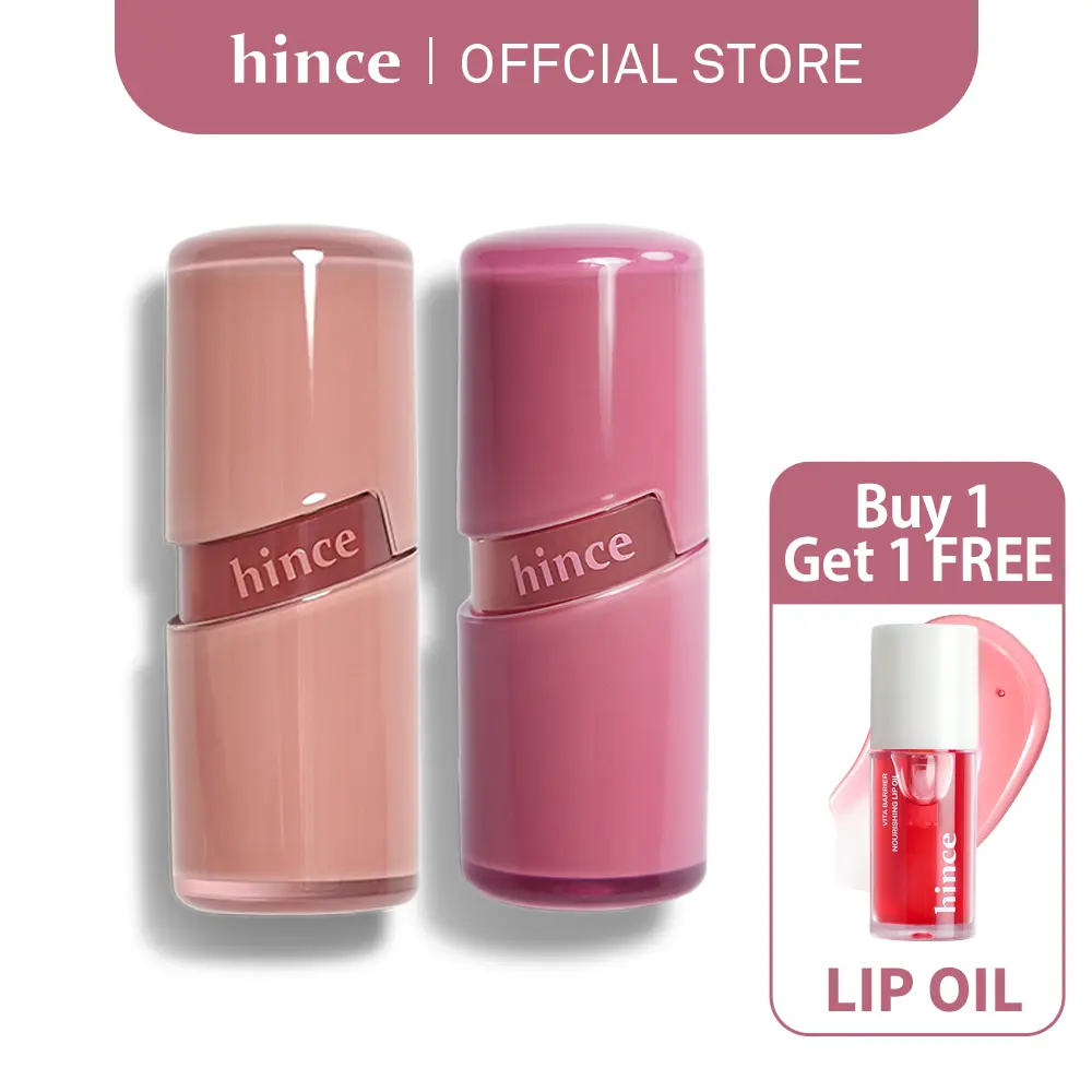 [hince Official] Raw Glow Gel Tint Duo - Korean Lip Tint, Glossy Lip Stain Makeup, Non Sticky Dewy Finish | Kbeauty Glass Glow Lipstick