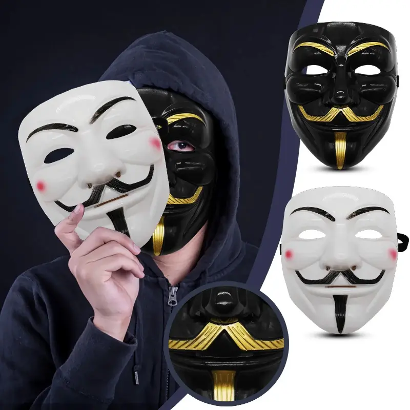 V for Vendetta Anonymous Mask, Halloween Cosplay Costume Mask with Adjustable Strap, Lightweight Breathable Face Mask for Party, Protest & Themed Events,Handcrafted,Glow,Mini,Dark,Vintage,Resin,Rechargeable,miniature,custom