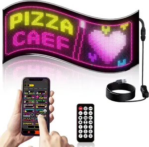Howdot Double Row Programmable LED Sign with Remote APP Control Custom Text Message Pattern for Car Store Hotel Windshield