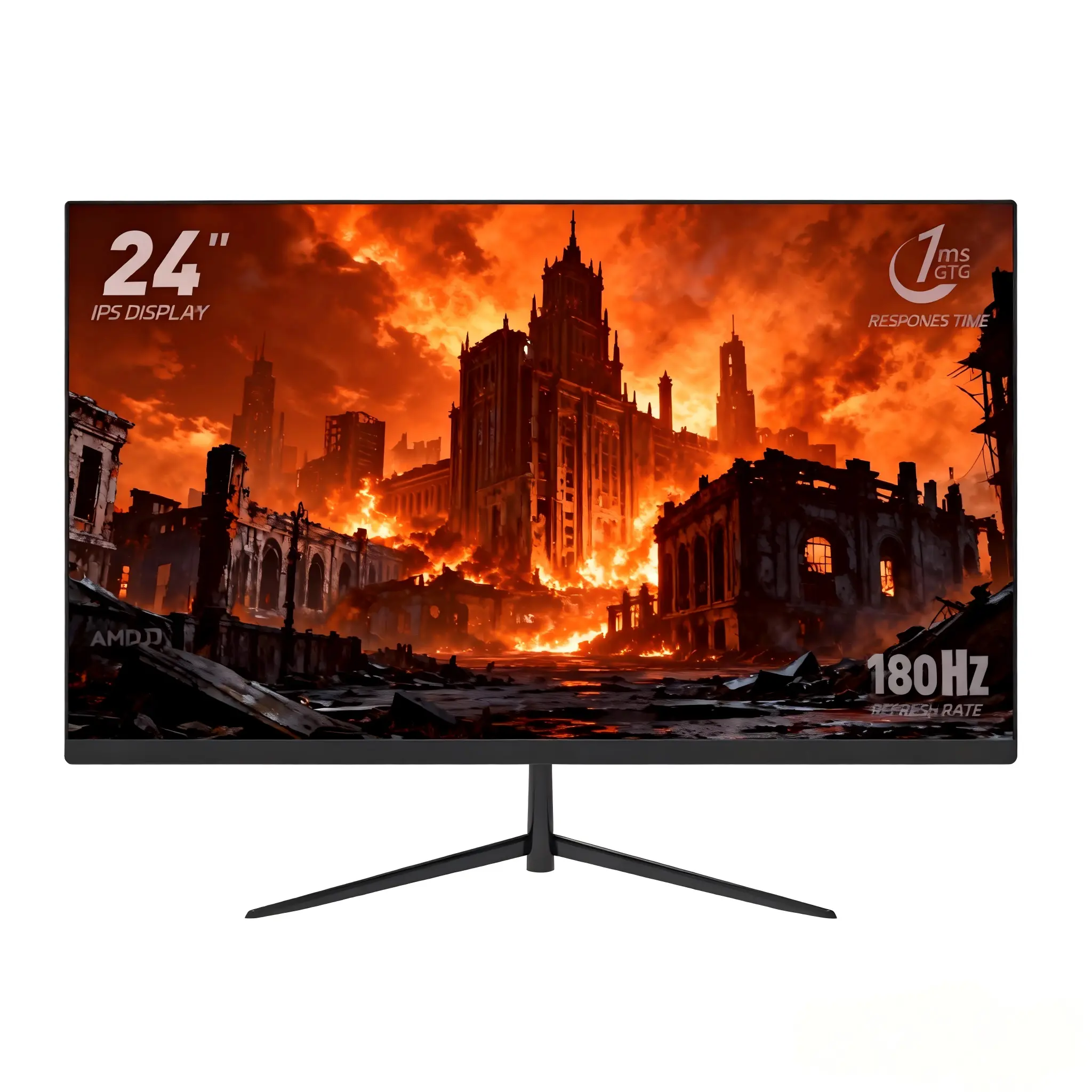 24” Fast IPS Gaming Desktop Computer Monitor, 180Hz FHD Flat-Screen (1080P), 1ms Response Time, FreeSync, Frameless Design, Built-in Speakers, HDMI/DP for PC & Console, Fast Ips Monitor, Desktop Computer Monitors