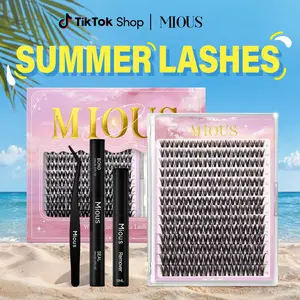 Mious D-001 With DIY Eyelashes Extension Kit Bond and Seal Eyelash Glue and Lash Remover Beginner Friendly Individual Lashes Waterproof and Long lasting Makeup For Girl  lash clusters kit waterproof lash clusters Cosmetic lashes clusters