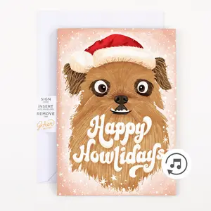 Endless Dog Christmas Greeting Card with Glitter