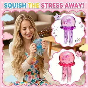 Easter Basket Stuffers for Kids, Jellyfish Slow Rebound Squishies Toys , Super Soft Sensory Fidget Pack, Anxiety Relief Stress Balls for Adults, Classroom Prizes, ADHD Autism Calming Toy