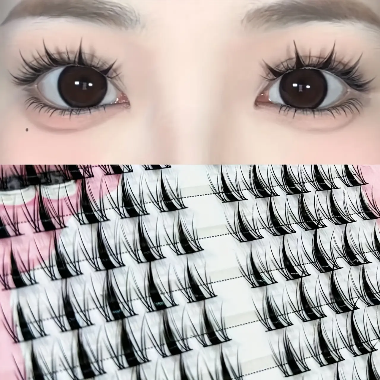 MIXlAOHE Anime Angel False Lashes -100/20 Clusters | DlY Single Clusters, K-Style Thin BlackBand, Voluminous Natural Wispy Curly Lashes, Camera-Ready & Daily Wear, SectionedExtensions, Realistic Look, Beginner-Friendly(10-13mm)。