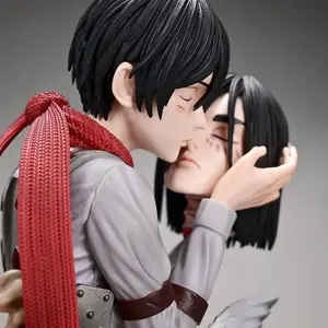 Attack On Titan Death Kiss GK Statue Mikasa Eren Levi Anime Desktop Collectible Figure Ornament Gift