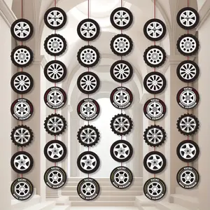 Race Car Party Decorations, Racing Car Party Banner, Wheel Tire Garland, Car Tyre Paper Cutouts, Birthday Party Favors, Classroom Supplies