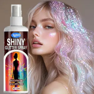120ML Party Glitter Hair Spray, Multi-Purpose Use for Hair Body Face, Fine Mist Shimmering Body Glitter Glossy Sparkles, Body Glow, Body Pearlescent Glitter, Perfect for Parties and Events