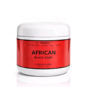 N'OSHEA African Black Soap for Luminous Skin - 100% Organic Cruelty Free Soap Paste - 300g - Face and Body Care