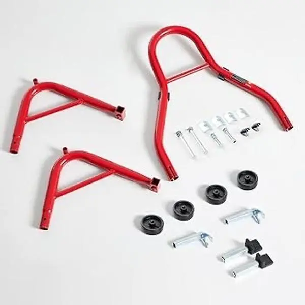 Donext Red Motorcycle Stand 850LB Sport Bike Rear Wheel Lift Swingarm Paddock Stands U+L/U High-Quality Steel Durable Protection Pads Easy Assembly & Moveable PP Wheels