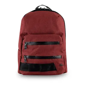 Mini - Burgundy 100% SMELL PROOF LOCKABLE DOUBLE ZIPPER MINI BACKPACK