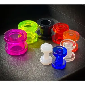 PAIR Acrylic Screw Fit Tunnels Plugs Gauges Earlets - choose your color!