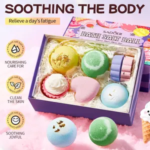 Sweet Treat Bath Bomb Set, 7-Piece Moisturizing Aromatic Bath Bombs, Colorful Foaming Bath Balls, Cute Design, Nourishing Skin, Spa Experience