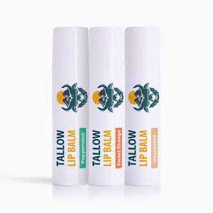 Tallowbourn Grass-Fed Beef Tallow Lip Balm, 3 Pack, Petroleum-Free Moisturizing Lip Care