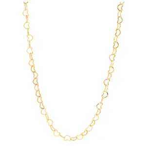 Heart Link Chain Necklace for Women by Ginger Lyne | 18" with 2" Adjustable Extender - 18K Gold PVD or Polished Stainless Steel with Lobster Claw Clasp - Unisex Fashion Jewelry
