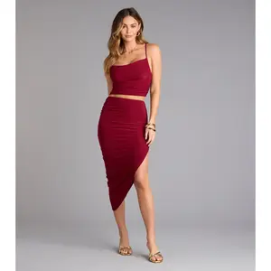 Chic Allure High-Slit Midi Skirt