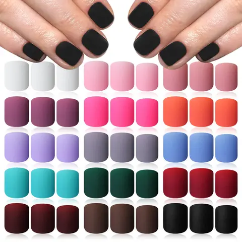 Square Fake Nail, 360pcs/box Matte Press on Nails Kit, Press ons Nails with Packing Box, Square Matte False Nails, Nails Press ons for Women Girls, Nail Kit Set, Press On Sets, DIY Nails Art, Decorative Nails, Nail Art Supplies, Nail Art Products