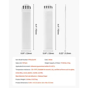 VEVOR Picture Hanging Strips, 16 Pairs, X-Large Picture Hangers with Removable Adhesive, Hook Loop Strips, Wall Hanging Strips for Damage Free Picture Hanger, Mounting of Photos, Frames, Wall Decor