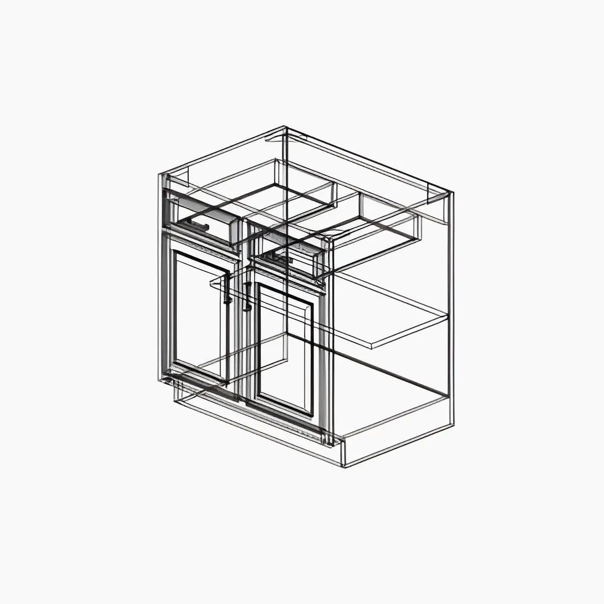 Base Cabinet with Double Drawers on top
