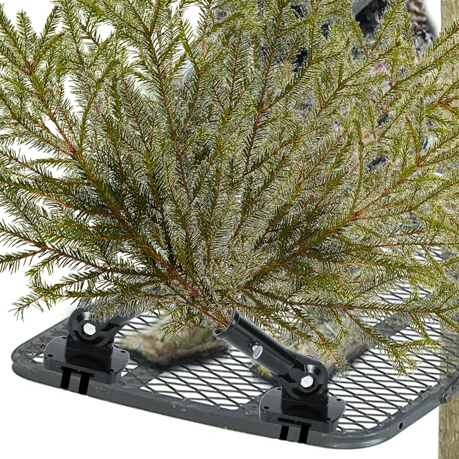 2 Pack Metal Hunting Tree Stand Branch Holders, Adjustable Branch Brackets Deer Stand Hunting Blind Accessories, Waterproof Tree Branches Support Holder  Treestand Platm, Easy to Use