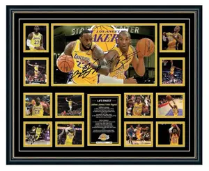 LA's Finest Kobe Bryant & Lebron James Signed Limited Edition Memorabilia Frame