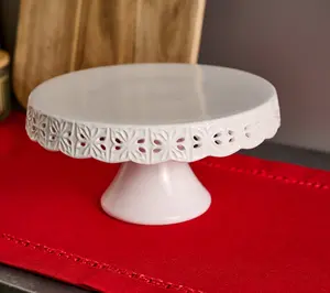 Sandra Lee Decorative Pierced Stoneware Cake Stand