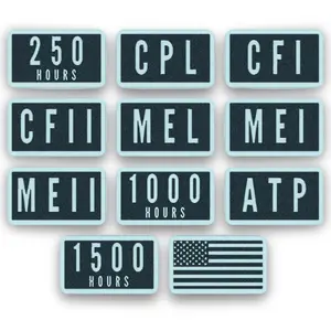 Commercial Pilot Milestone Patch Set, Hook and Loop Patches