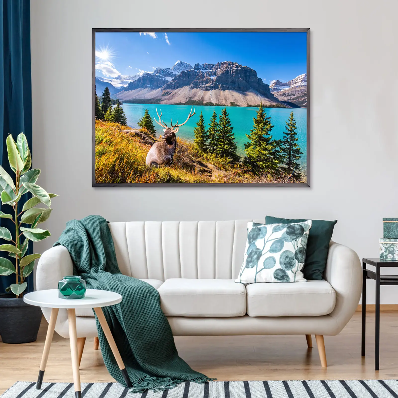 Huadada Jigsaw Puzzle 1000 Pieces "Rocky Mountain Lake"  Homepage Innovation Creative Gift Interactive Game for Adults  ducational Game