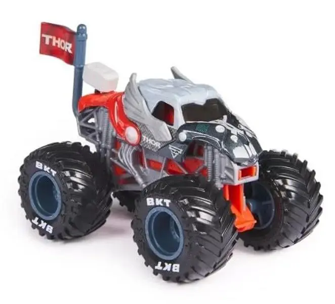 Marvel Thor 1:64 Die-Cast Monster Jam Truck - Series 1 [2024] with Bold Graphics, Oversized Tires
