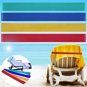 [New Deal] 4 Pack Beach Towel Bands Beach Chair, Pool Chairs & Cruise Ship Essentials Towel Chair Clips Towel Holder (4 Mix)