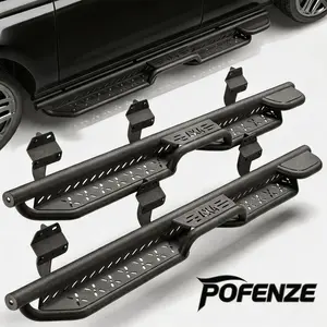 POFENZE-NADIA Running Boards Side Steps for 2018-2026 Ford Expedition (Excludes Max Model) SUV, 2-Stairs Bolt-On Nerf Bars, Black Powder Coated with Star Logo, Durable and Sleek, Easy Installation, Boosts Accessibility, Adds Style