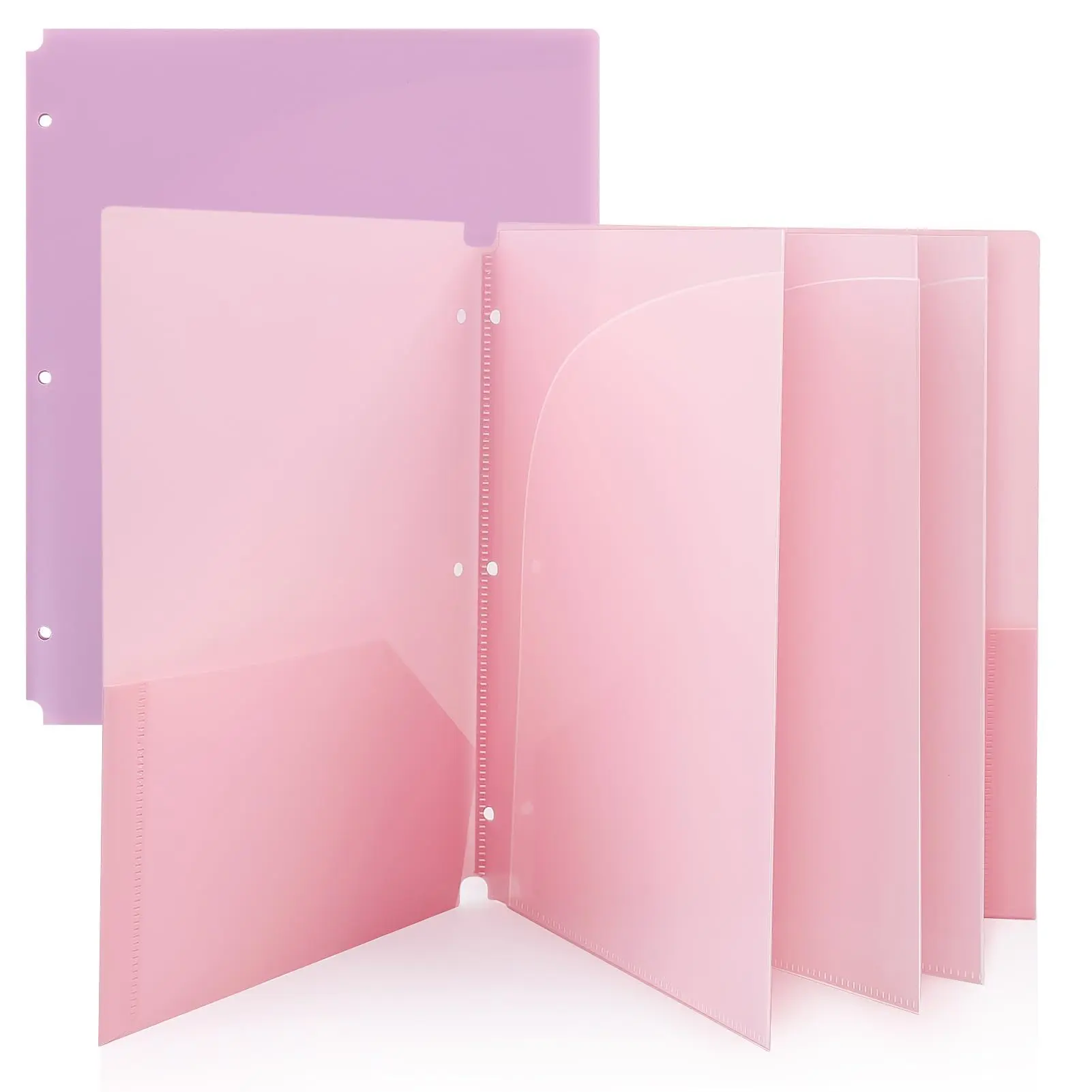 SKYDUE 2-Built-in Pockets Plastic Sleeves Folder with 3 Dividers, 3-Ring Binder System Folder for Back to School Shopping, College School Supplies & Office Filing
